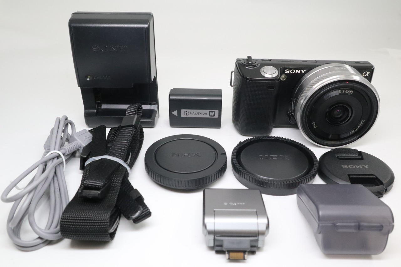 Sony ソニー α アルファ NEX-5 ブラックボディ ミラーレス一眼カメラ + E 16mm F/2.8