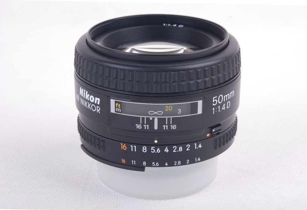 【新同品】Nikon/ニコン AF Nikkor 50/1.4 D ブラック レンズ ケース付き