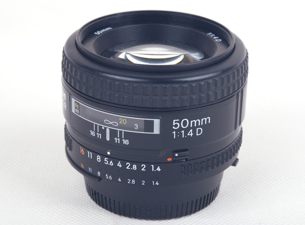 【美品】Nikon/ニコン AF Nikkor 50/1.4 D 新款 ブラック レンズ 外箱付
