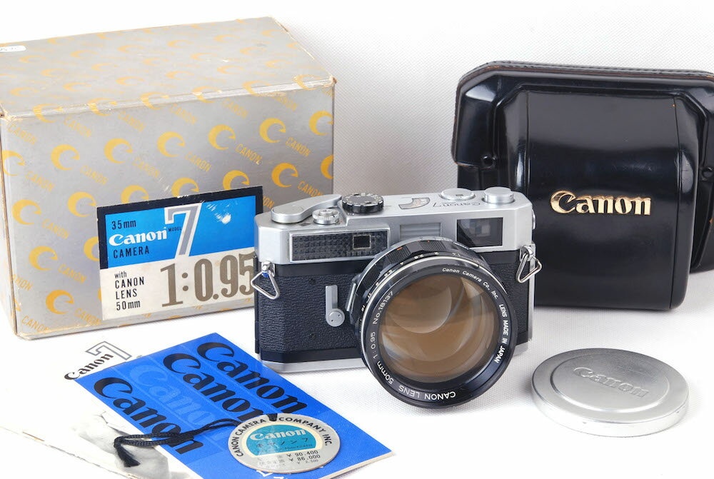 Canonキャノン 【美品】Canon/キャノン 7 + 50/0.95セット 革ケース 
