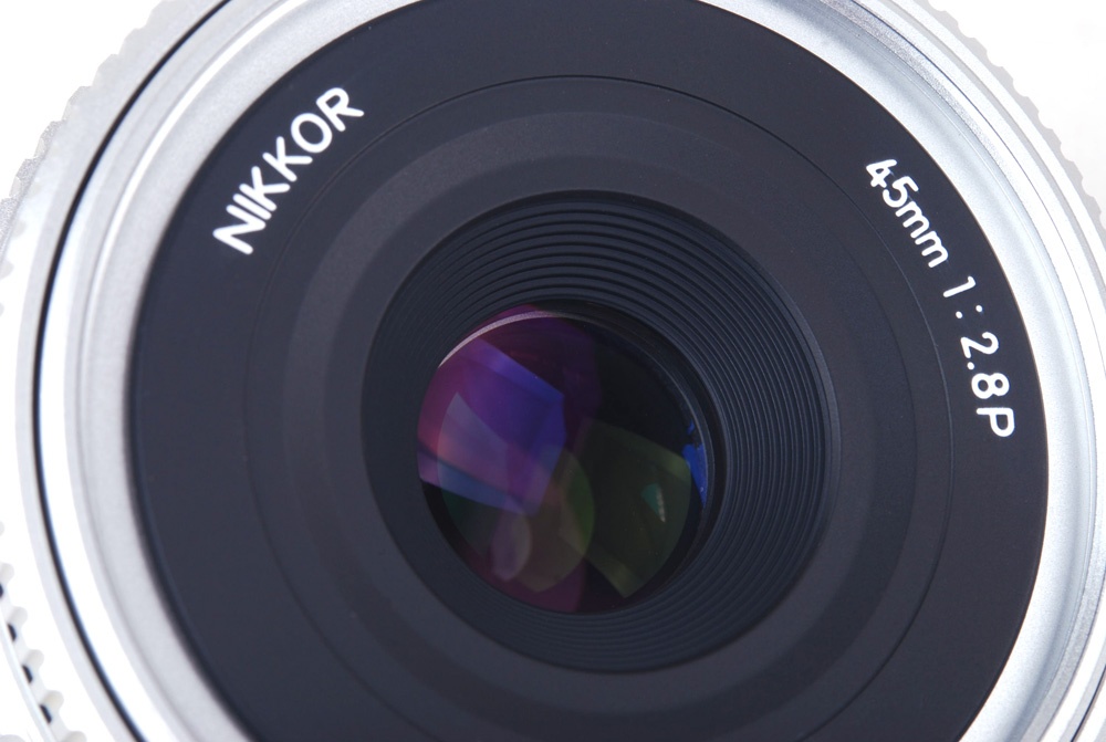 【美品】Nikon/ニコン NIKKOR 45/2.8 P AI-S口 シルバー MFレンズ HN-35フード付