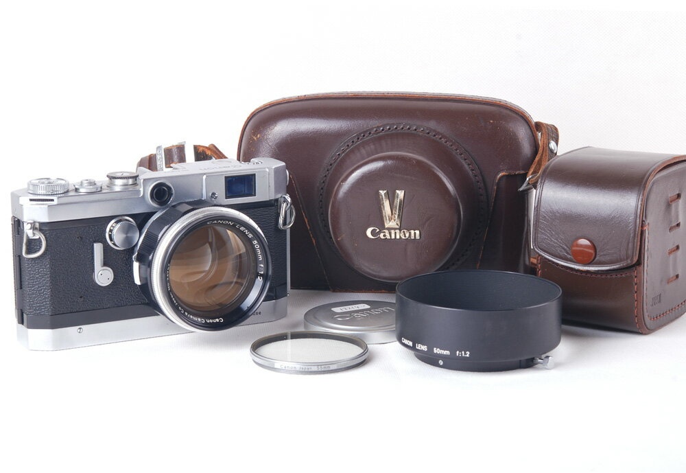 【美品】Canon/キャノン model Vt de luxe 50/1.2 LTM 付き シルバーレンジファインダーカメラ