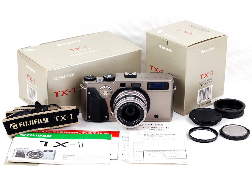 【美品】Fujifilm/富士フィルム TX-1 Fujinon 45mm F4レンズ シャンパン色 ハッセル XPANパノラマカメラセット 