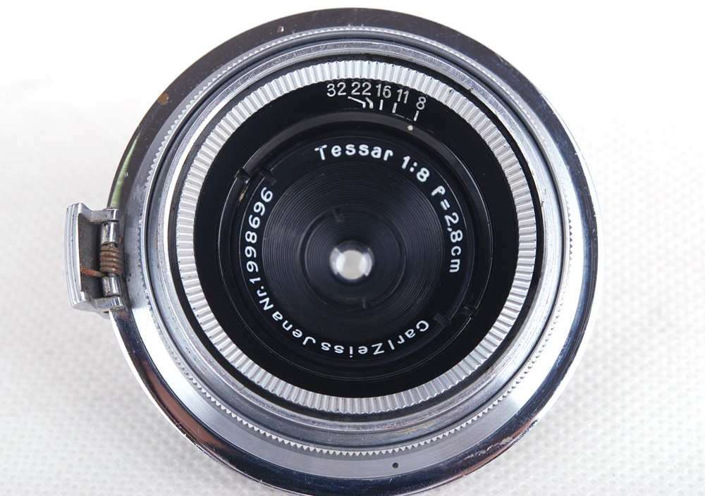 【良品】Carl Zeiss/カール・ツァイス Jena Tessar 28mm F8 シルバードイツ産 ContaxレンジファインダーカメラSマウント