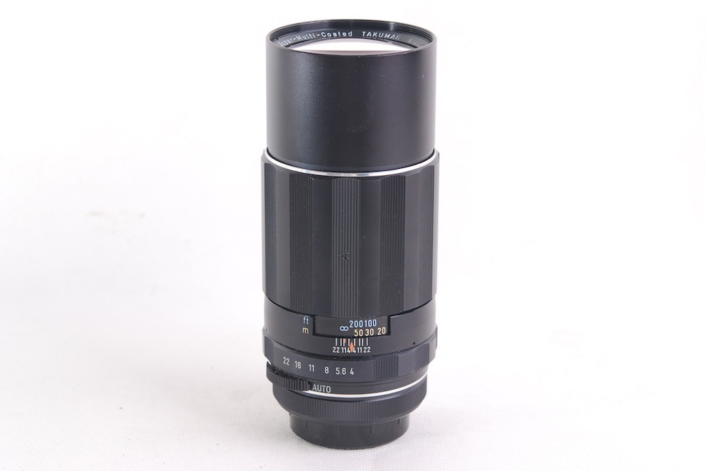 【美品】Pentax/ペンタックス Takumar/タクマー Super-Multi-coat 200mm F4 M42マウント フード付