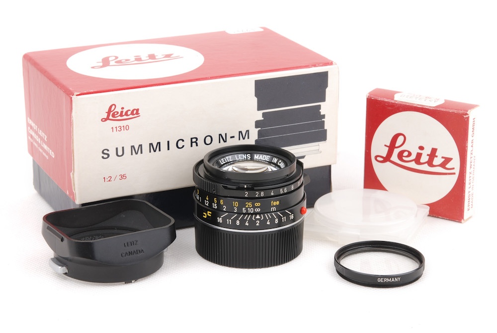 【美品】Leica/ライカ Summicron/ズミクロン Mマウント 35mm F2 Ver IV 七枚玉 原産UVaフィルターと箱付き レンズ