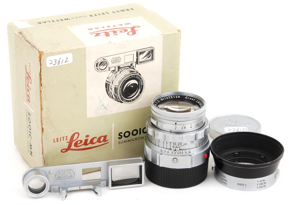 【美品】Leica/ライカ Summicron/ズミクロン Mマウント 50mm F2 Dual range DR rigid シルバー 147万号 レンズ