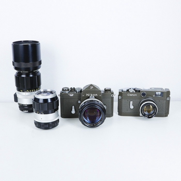 ニコン F+キヤノンP陸上自衛隊仕様セット(レンズ計4本)