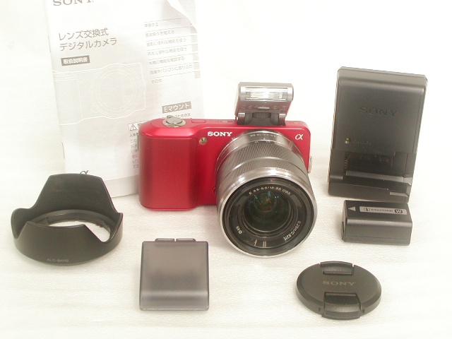 NEX-3 (Red)  E 18-55mm 1：3.5-5.6 OSS  w/HVL-F7S