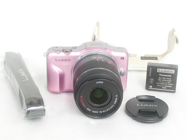 【美品】 DMC-GF3 (Pink)  G VARIO 1：3.5-5.6 / 14-42 ASPH.MEGA O.I.S.