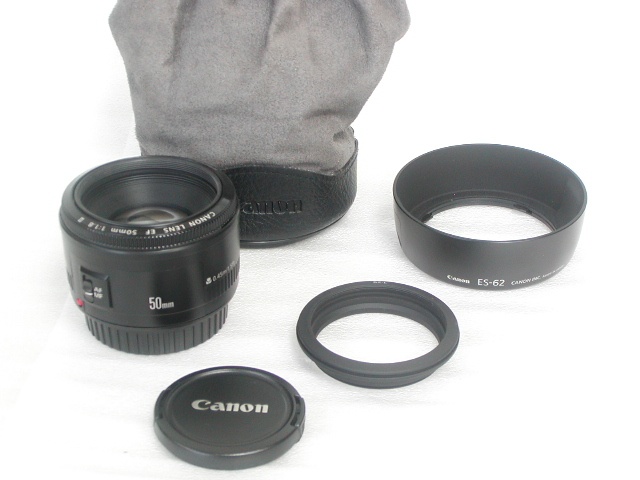 【美品】 EF 50mm 1:1.8 II w/ ES-62・62-L
