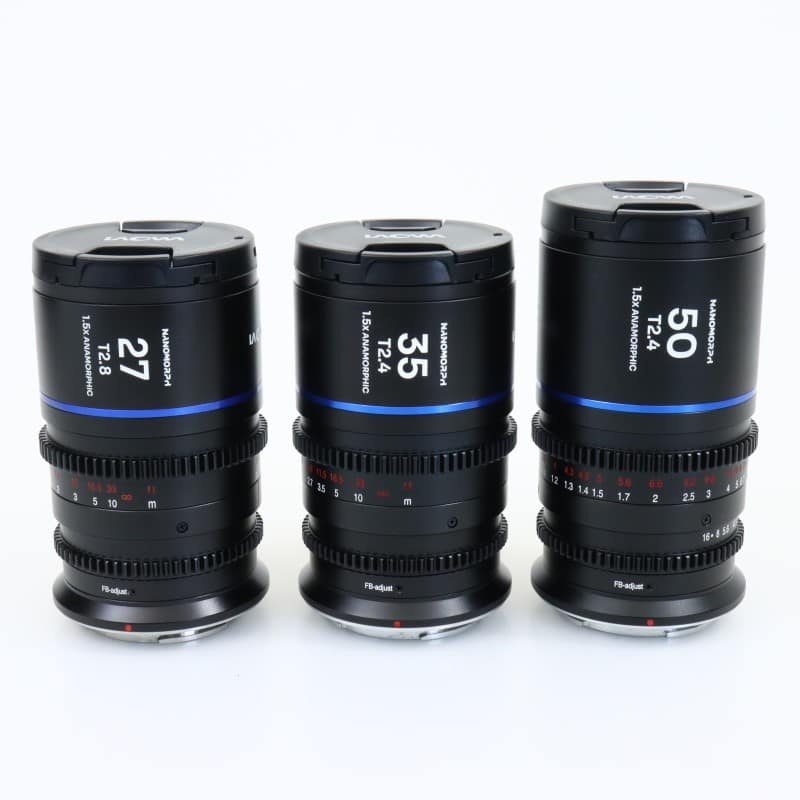 Nanomorph S35 Prime 3レンズセット(27mm/35mm/50mm) SONY E フレアカラー:ブルー