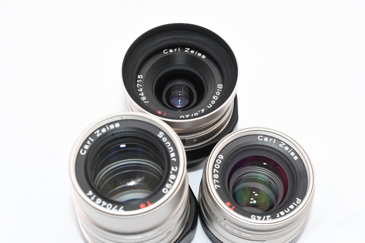 G1 + Carl Zeiss Biogon 28mm F2.8 + 45mm F2 + 90mm F2.8 レンズ 木箱付き 記念キット