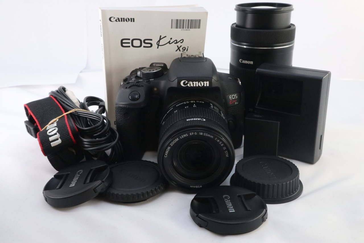 EOS Kiss X9i ブラックボディ  + EF-S 55-250mm F/4-5.6 IS STM + 18-55mm レンズ