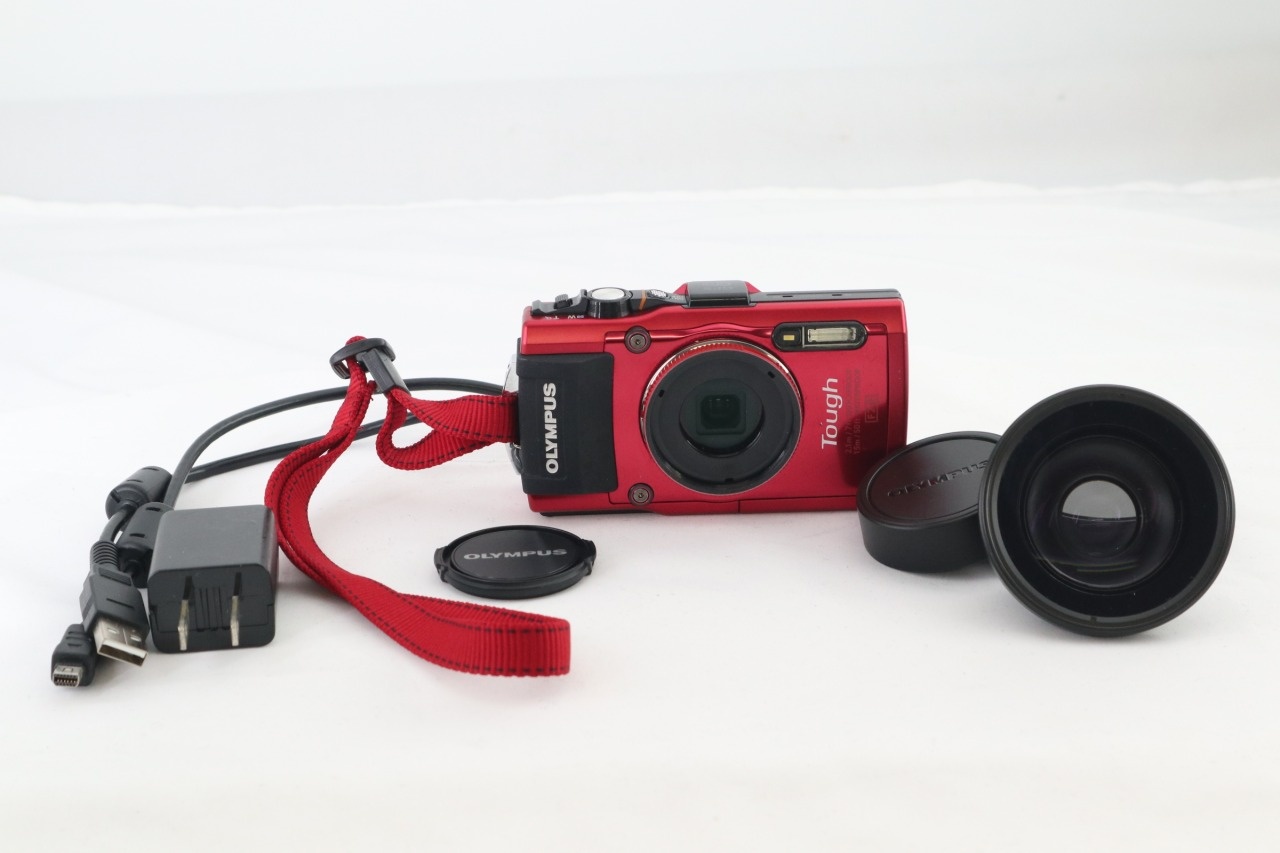 Stylus Tough TG-3 レッドボディ  + FISHEYE CONVERTER FCON-T01