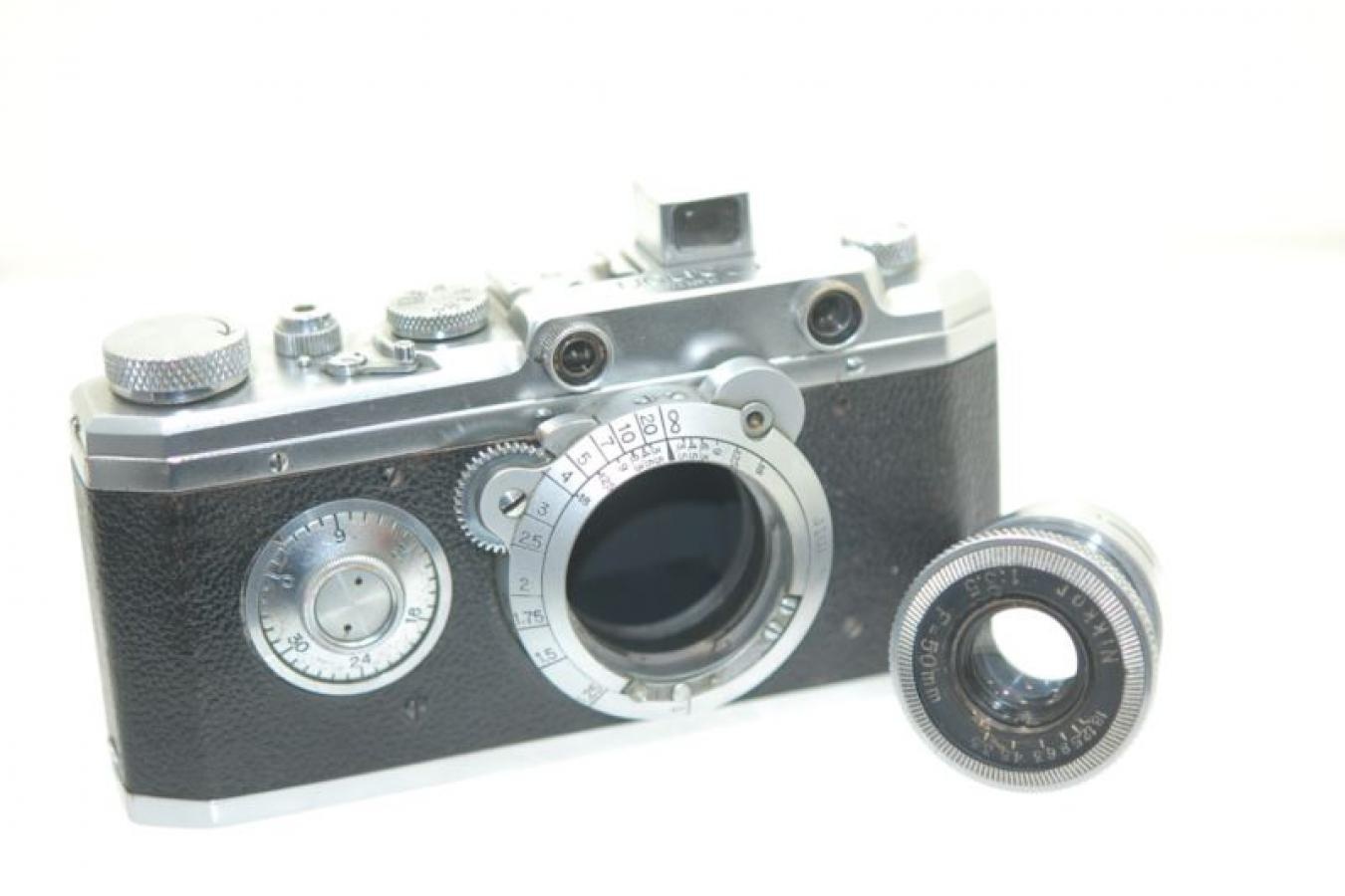 精機光学 HANZA Canon Nikkor 50mm F3.5付 【レンズは黒帯最初期 ボディシリアルNo3ケタ】  