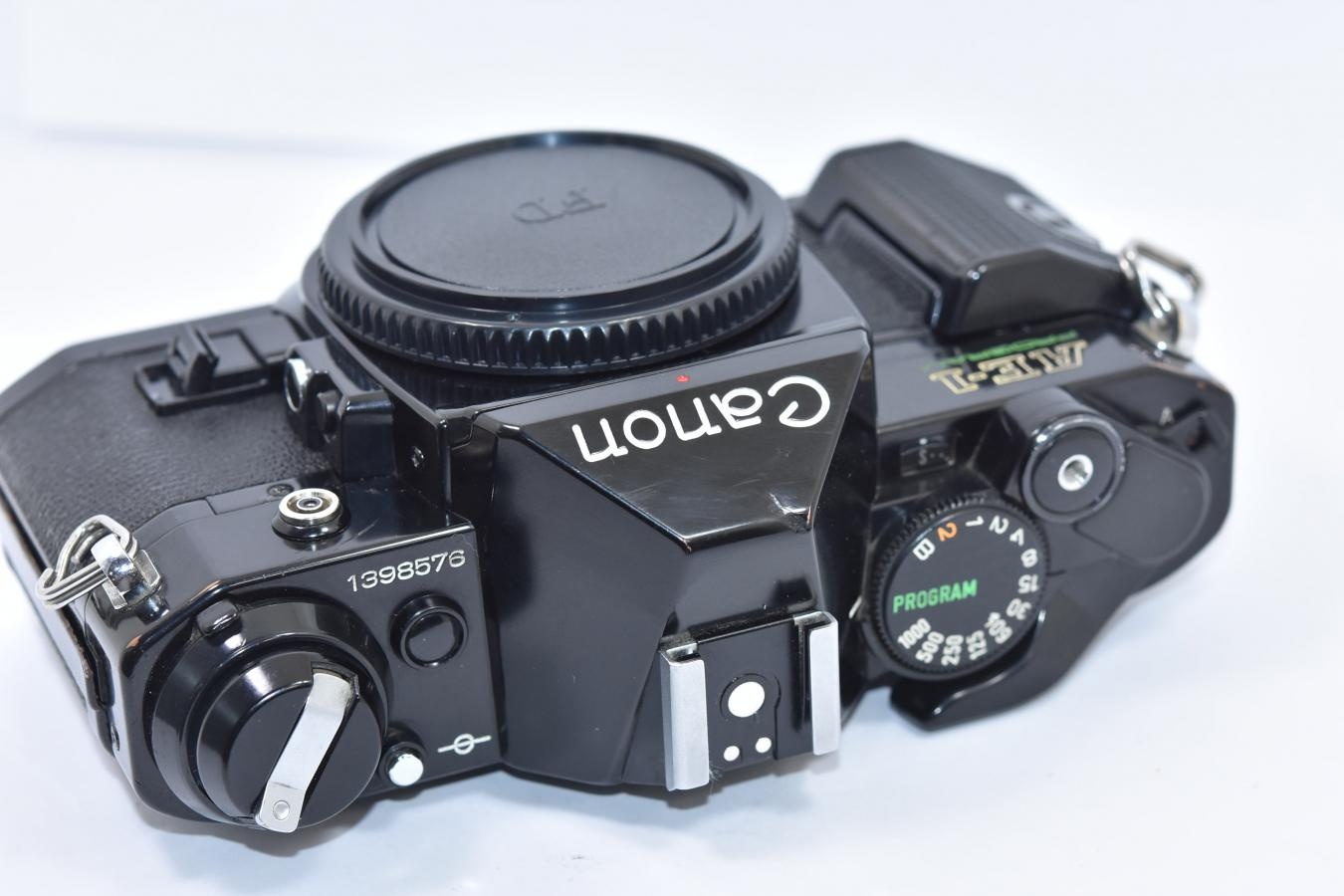 Canon AE-1 PROGRAM ブラック パームグリップ付【モルト交換済 シャッター鳴きなし】
