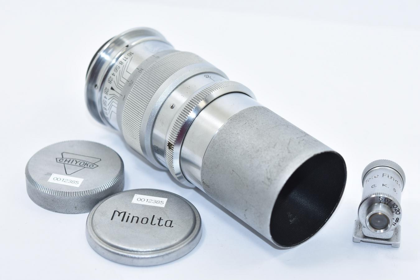 千代田光学 SUPER ROKKOR 8.5cm F2.8 MADE IN OCCPIED JAPAN 【純正フード、ファインダー、ケース付】  