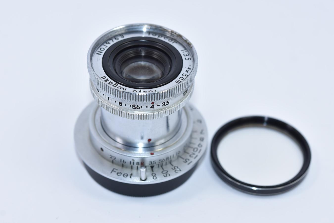 東京光学 Topcor 5cm F3.5 沈胴 後期型 ケンコー製34mmUVフィルター付 【ライカLマウントレンズ】