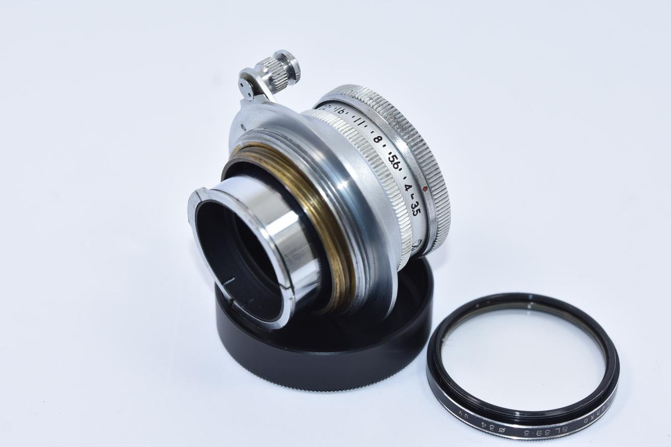 東京光学 Topcor 5cm F3.5 沈胴 後期型 ケンコー製34mmUVフィルター付 【ライカLマウントレンズ】