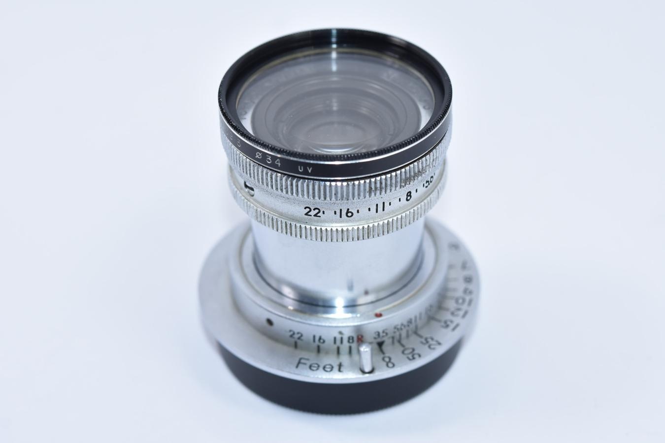 東京光学 Topcor 5cm F3.5 沈胴 後期型 ケンコー製34mmUVフィルター付 【ライカLマウントレンズ】