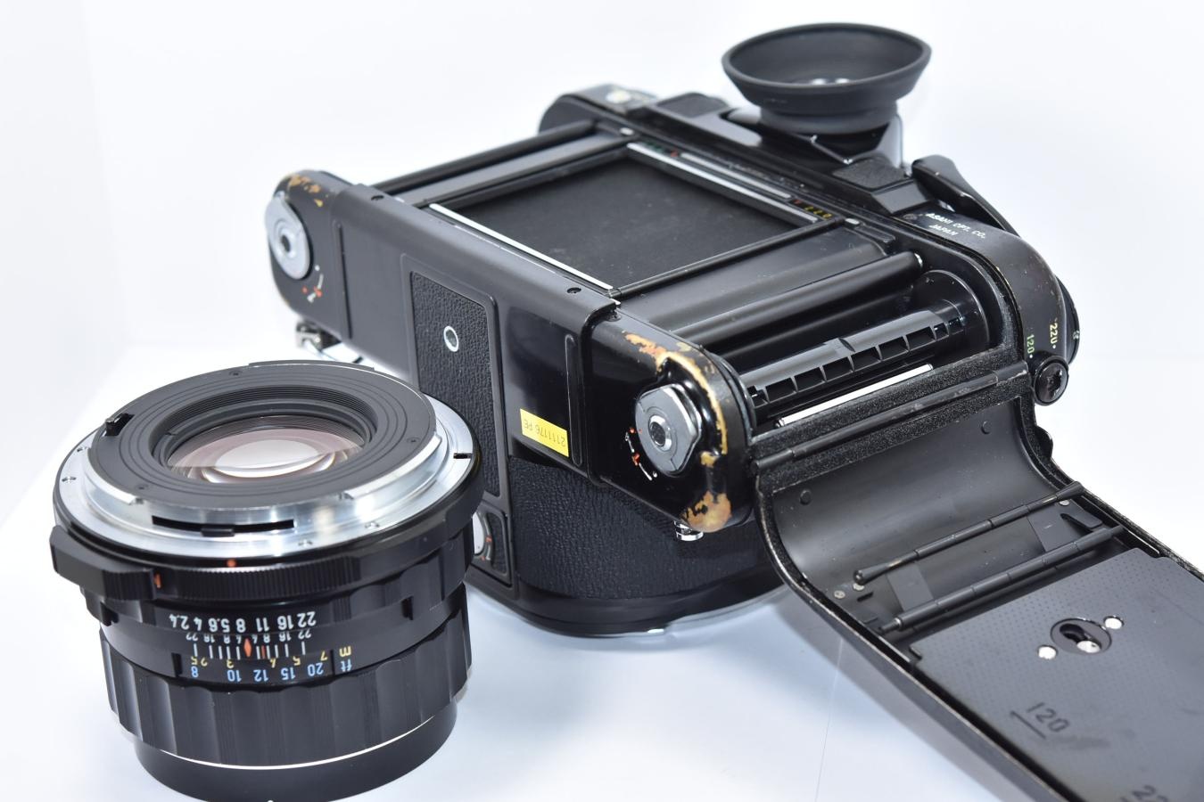 PENTAX 6×7 ミラーアップ TTL Super-Multi-Coated TAKUMAR/6×7 105/2.4付 モルト交換済 【ストラップ金具付】