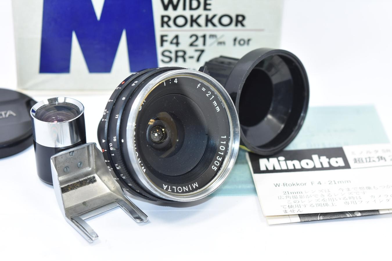 【希 少】MINOLTA W.ROKKOR-QH 21mm F4 【純正ファインダー、フィルター、元箱付】