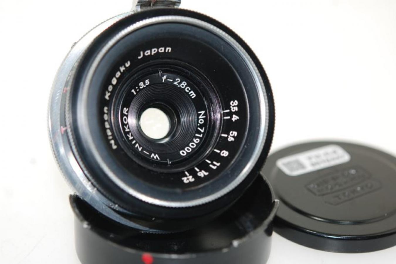 日本光学 W-NIKKOR 2.8cm F3.5 ブラック L#719000キリ番 【ニコンSマウントレンズ】  