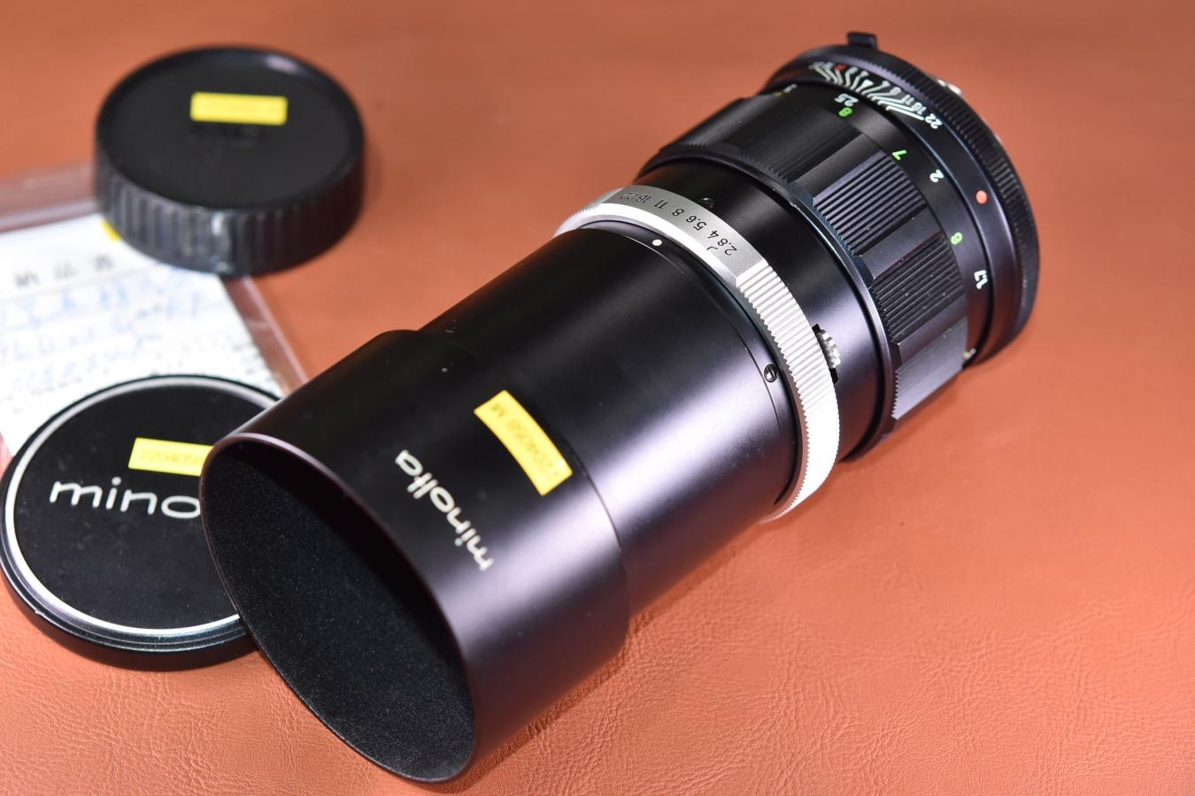 MINOLTA MC TELE ROKKOR-PF 135mm F2.8  整備済【純正メタルフード付】