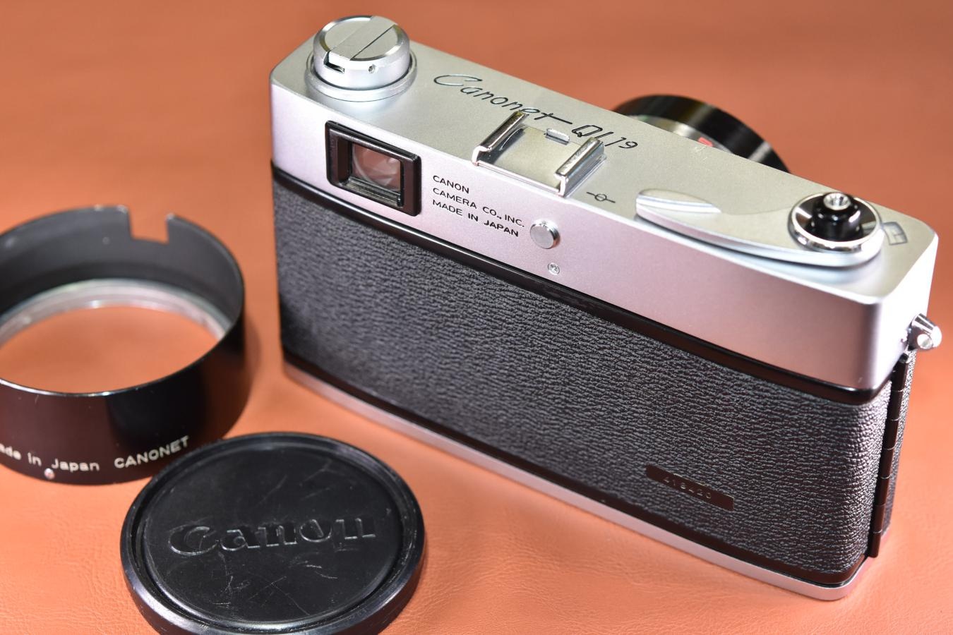 Canon Canonet QL19 純正メタルフード付【 CANON LENS SE 45/1.9 搭載】