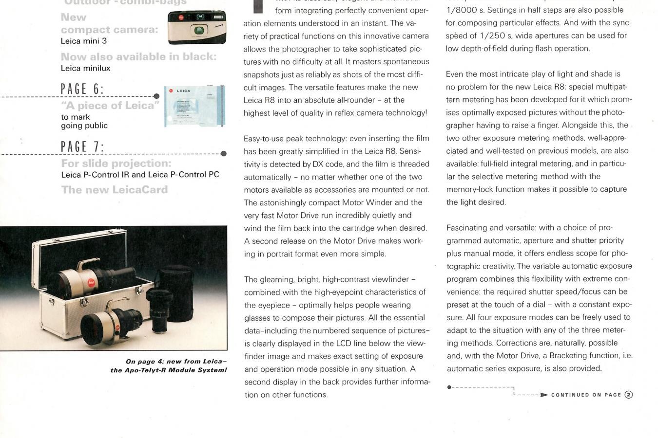 【絶版カタログ】LEICA 1996 PHOTOKINA News