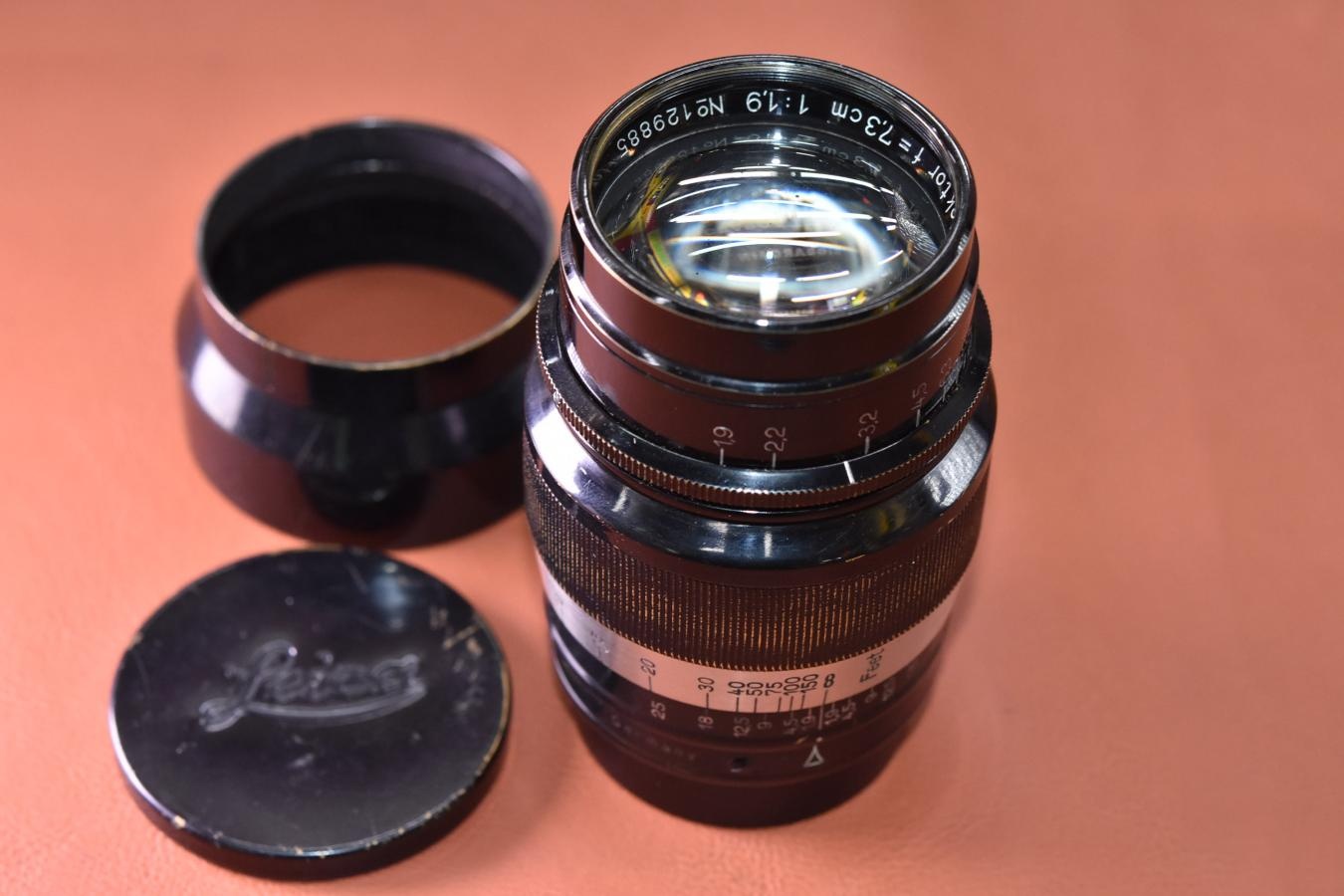 【希 少】LEICA Hektor 7.3cm F1.9 Black×Nickel 純正フード付 【ライカLマウントレンズ】