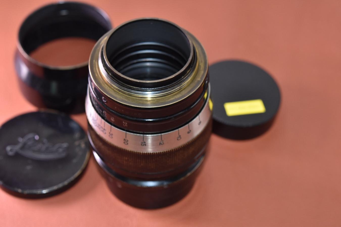 【希 少】LEICA Hektor 7.3cm F1.9 Black×Nickel 純正フード付 【ライカLマウントレンズ】