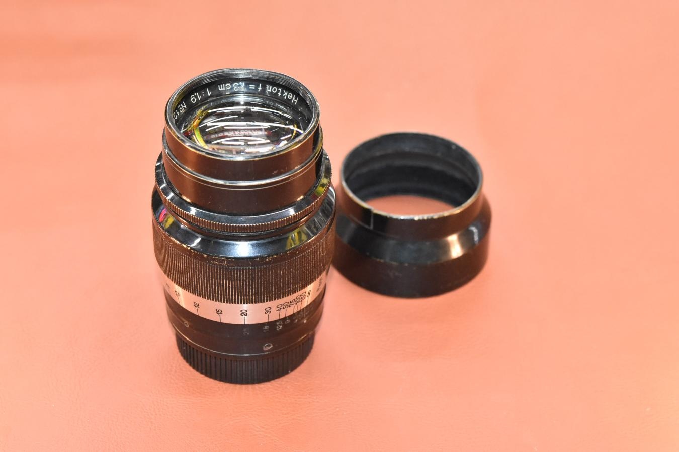 【希 少】LEICA Hektor 7.3cm F1.9 Black×Nickel 純正フード付 【ライカLマウントレンズ】