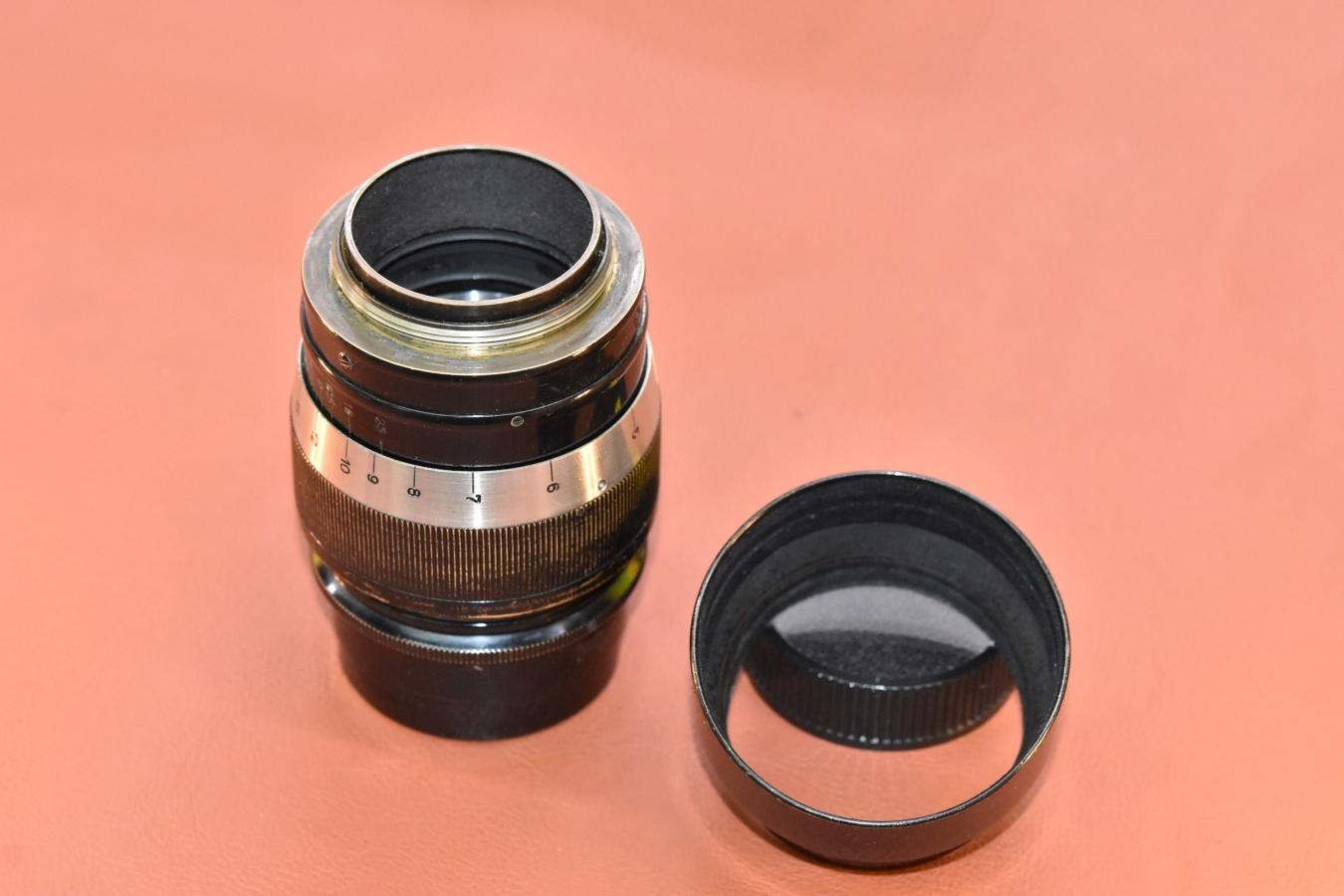 【希 少】LEICA Hektor 7.3cm F1.9 Black×Nickel 純正フード付 【ライカLマウントレンズ】