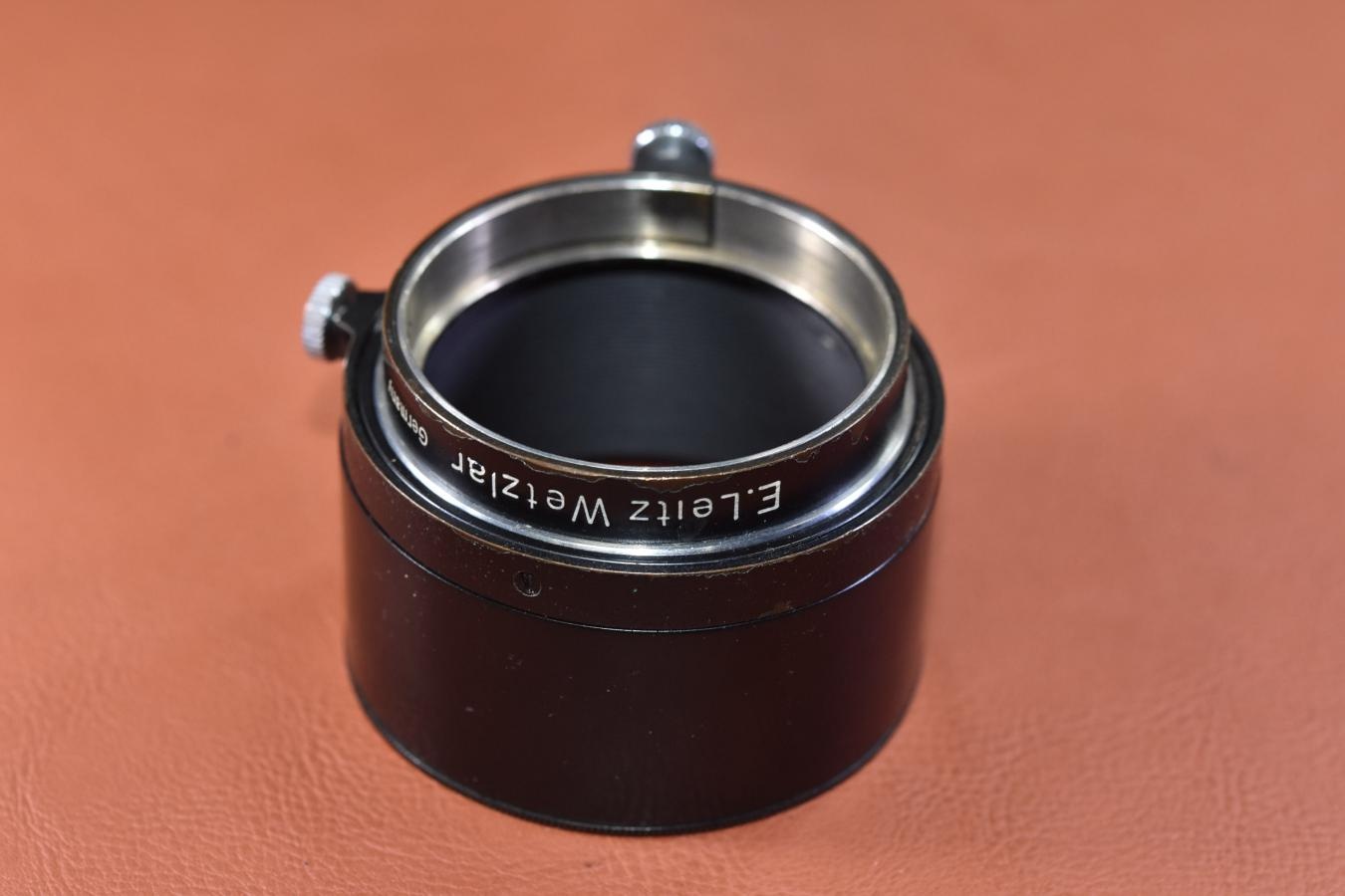 LEICA FIKUS ブラッククローム 【Elmar 5cm-13.5cm ズームフード E.Leitz GmbH Wetzlar Germany 刻印】