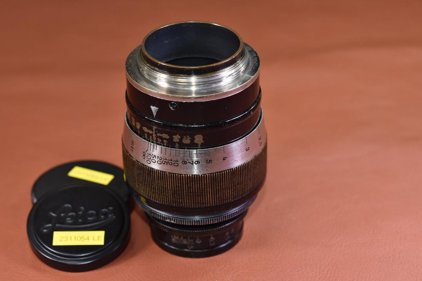 【希 少】 LEICA Fat Elmar 9cm F4 Black×Nickel 13万台1932年製 通称：ダルマエルマー【LEICA Lマウントレンズ】