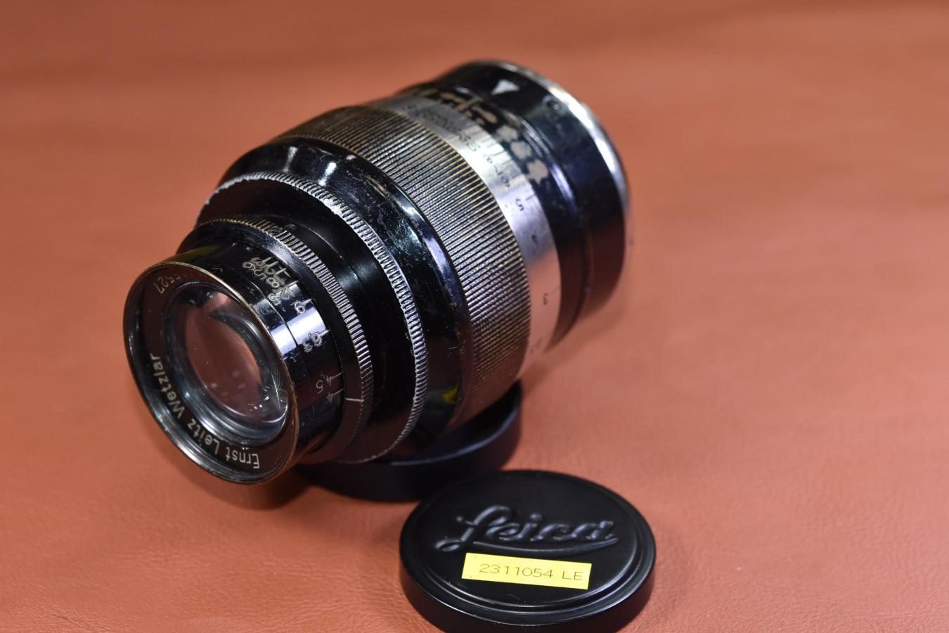 【希 少】 LEICA Fat Elmar 9cm F4 Black×Nickel 13万台1932年製 通称：ダルマエルマー【LEICA Lマウントレンズ】