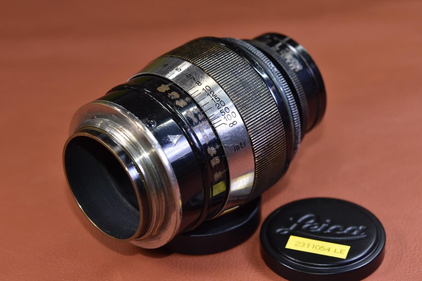 【希 少】 LEICA Fat Elmar 9cm F4 Black×Nickel 13万台1932年製 通称：ダルマエルマー【LEICA Lマウントレンズ】
