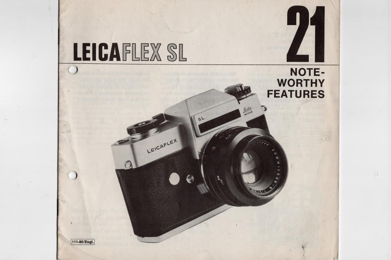 【絶版カタログ 希 少】LEICA FLEX SL