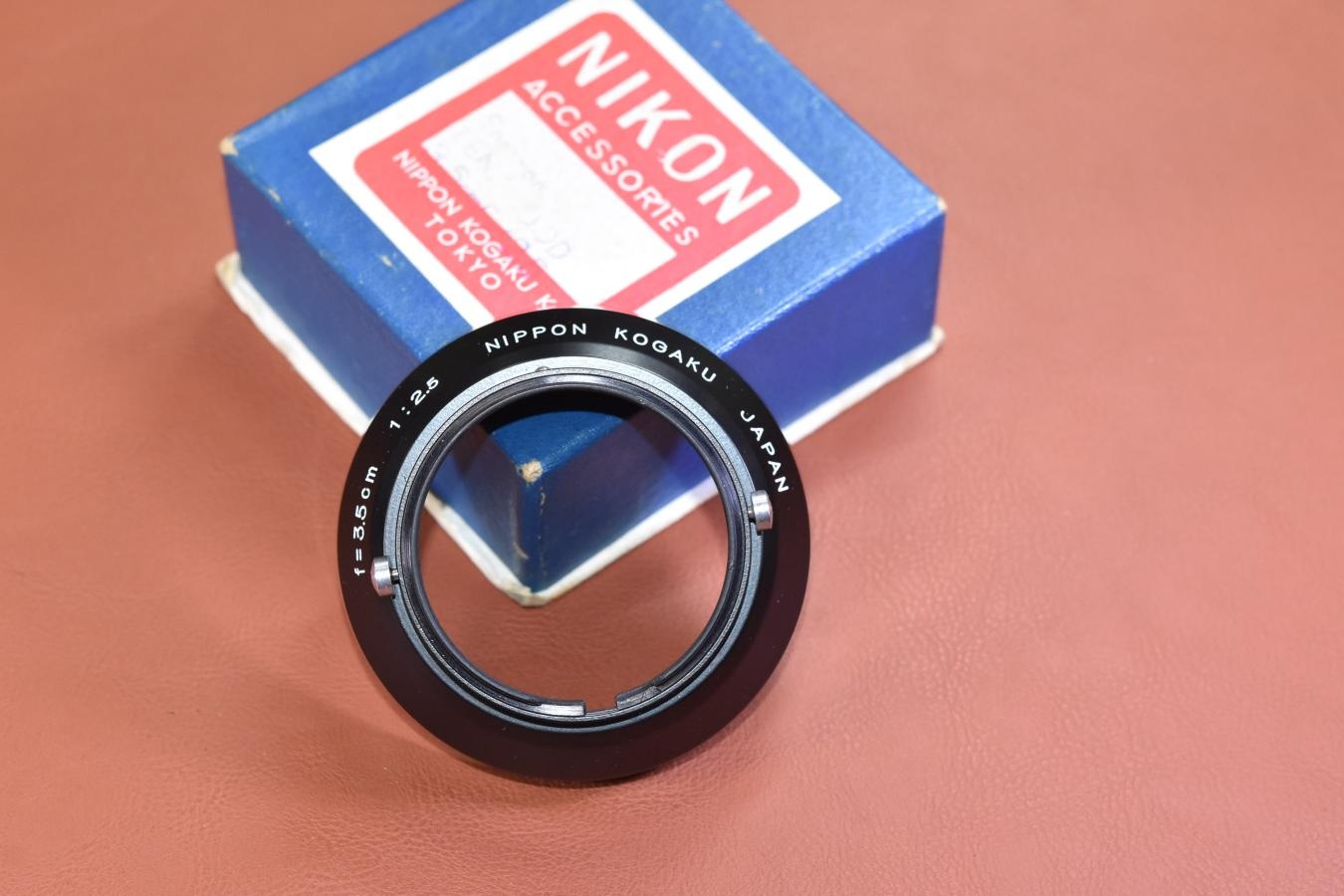 【希 少】NIPPON KOGAKU 3.5cm F2.5 Snap-on LENS HOOD 元箱付【キレイな物をお探しの方必見!!自信ありの逸品!!】