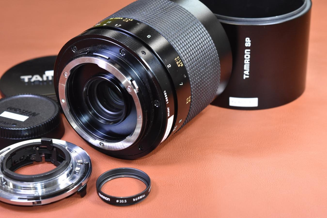 TAMRON SP 500mm F8 55BB  純正フード、ノーマルフィルター、ADAPTALL Nikon Ai付 【キレイな物をお探しの方必見!!自信ありの逸品!!】