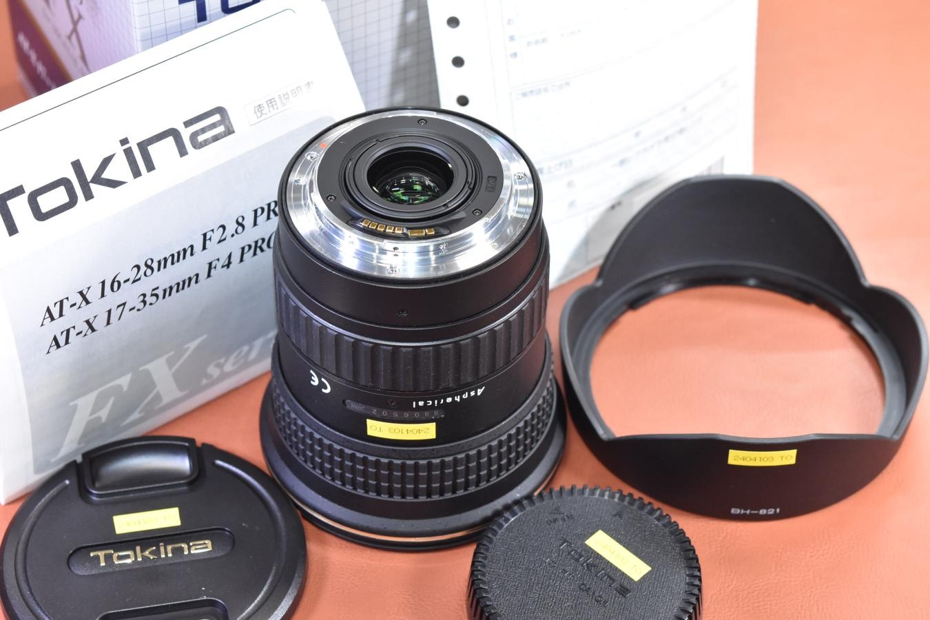 Tokina AT-X 17-35mm F4 PRO FX 元箱付一式 Canon EFマウントレンズ【キレイな物をお探しの方必見!!自信ありの逸品!!】