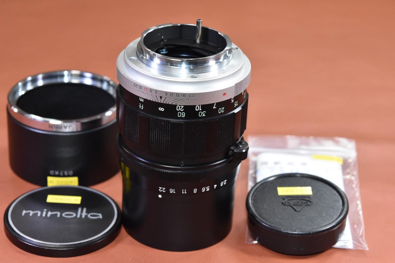 MINOLTA AUTO TELE ROKKOR-PF 135mm F2.8 整備済 【純正メタルフードD57KD付】