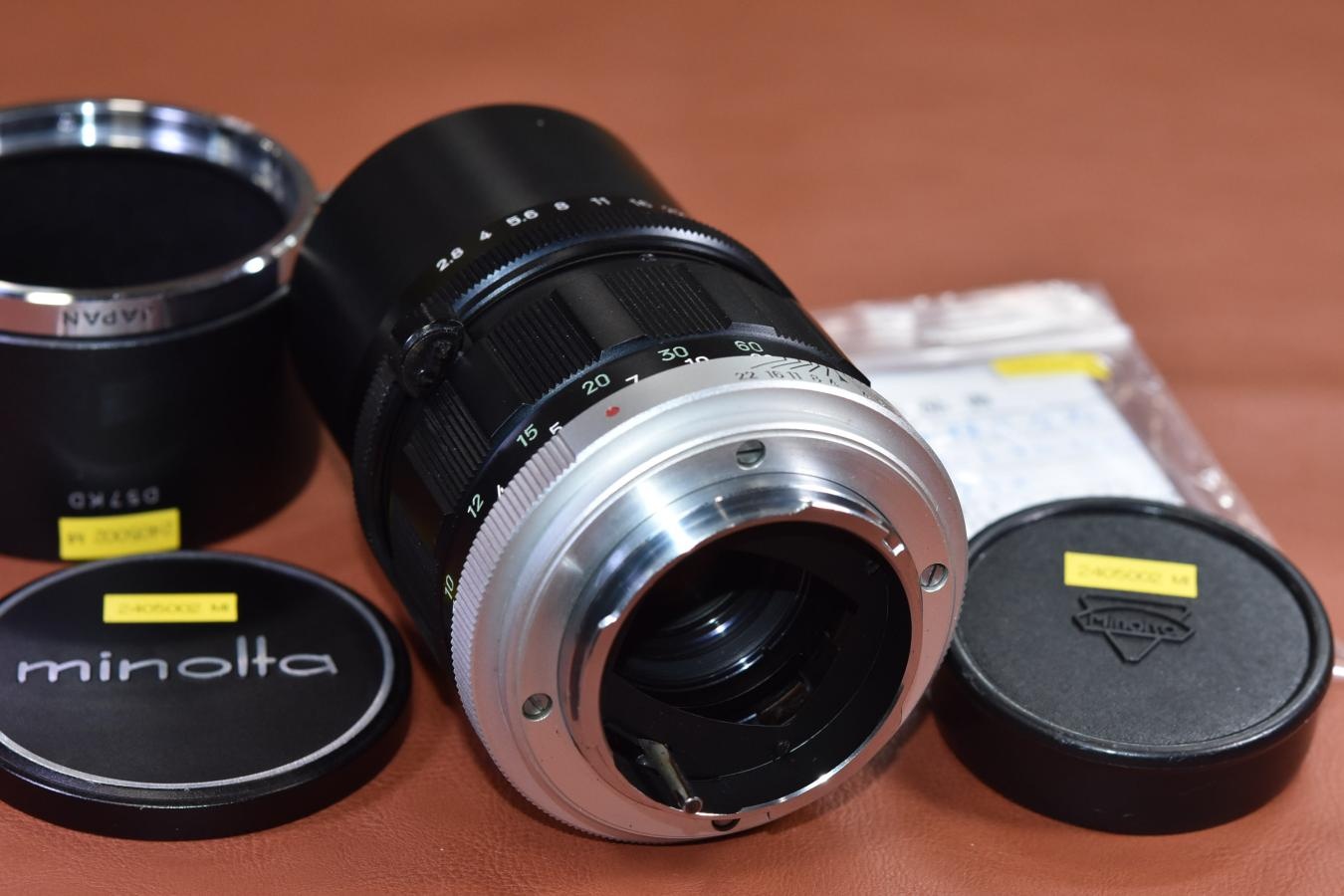 MINOLTA AUTO TELE ROKKOR-PF 135mm F2.8 整備済 【純正メタルフードD57KD付】