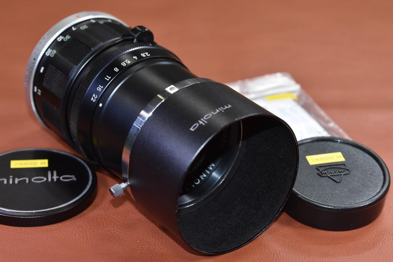 MINOLTA AUTO TELE ROKKOR-PF 135mm F2.8 整備済 【純正メタルフードD57KD付】