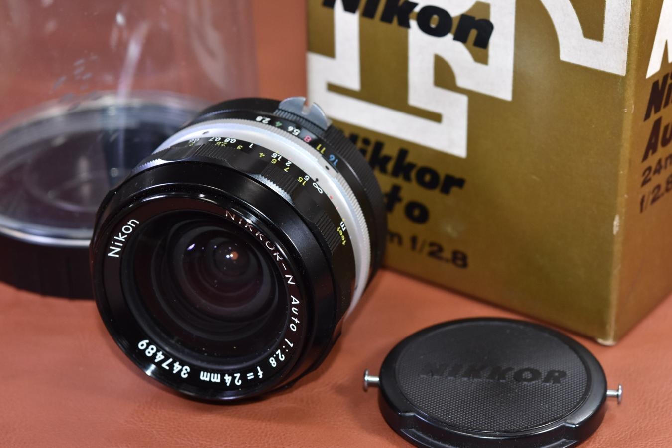 【コレクション向け】 Nikon NIKKOR-N Auto 24mm F2.8 元箱付 【キレイな物をお探しの方必見!!自信ありの逸品!!】