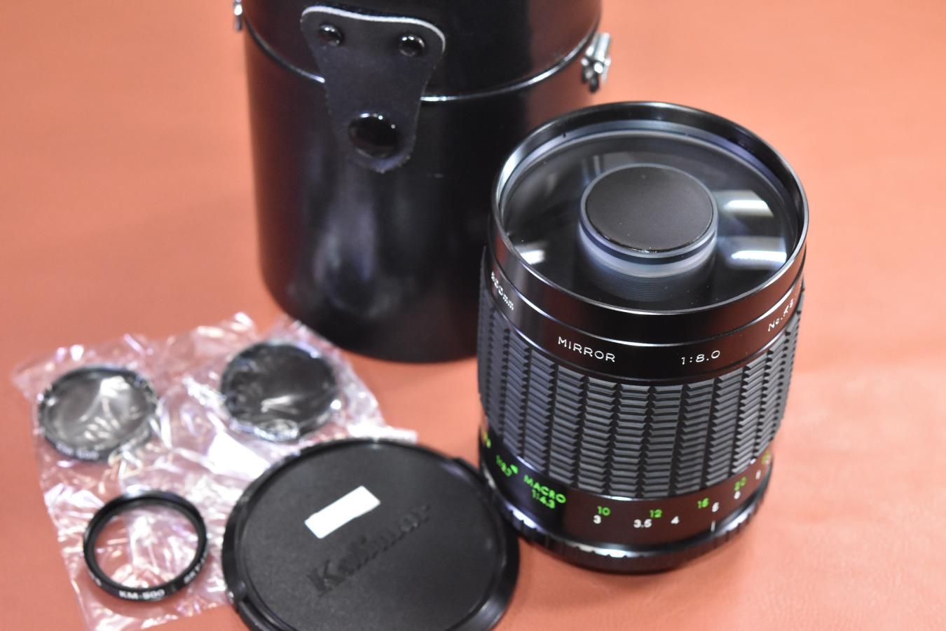 Kalimar MC MIRROR 500mm F8 純正フィルター3枚、ケース付 【M42マウントレンズ】