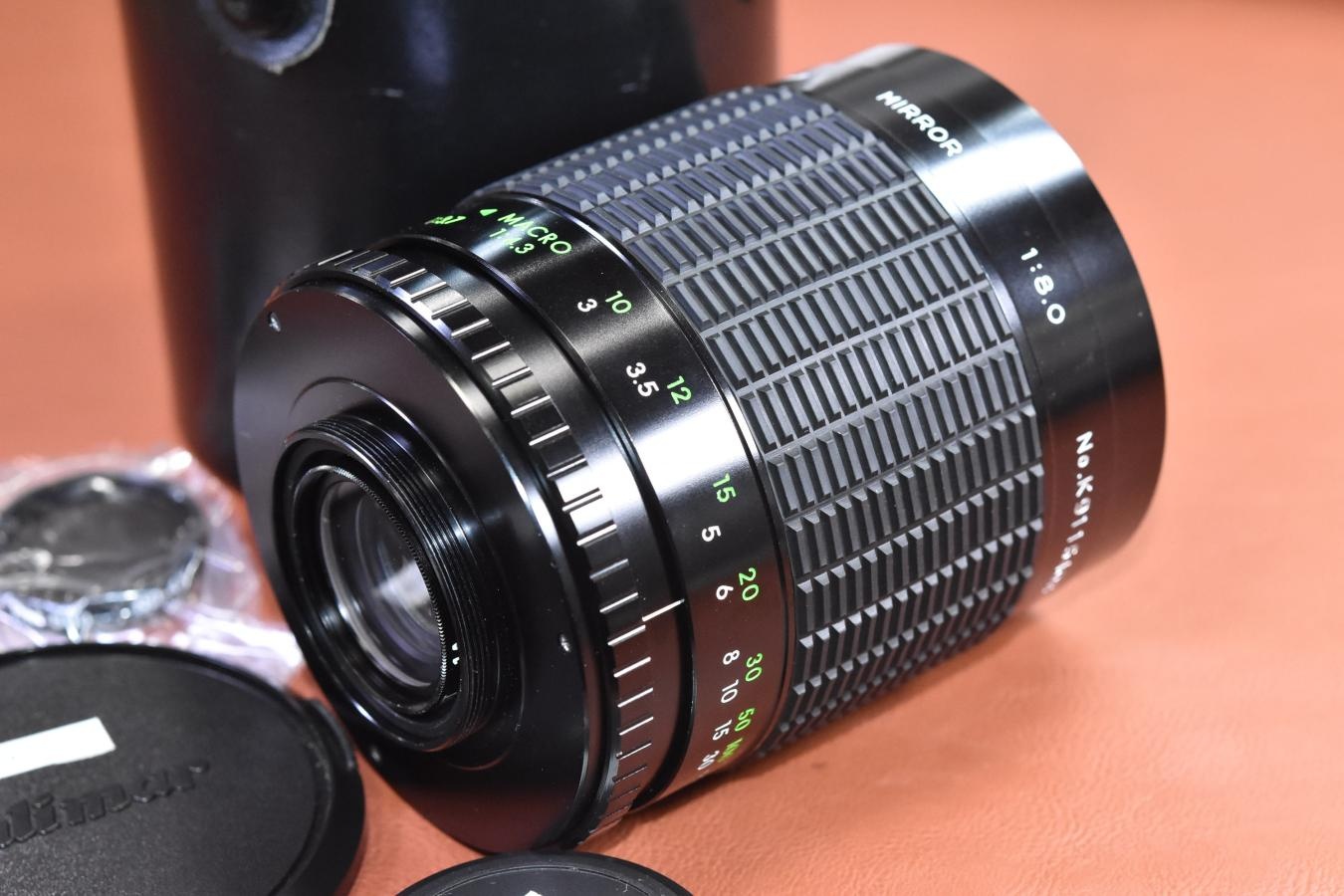 Kalimar MC MIRROR 500mm F8 純正フィルター3枚、ケース付 【M42マウントレンズ】