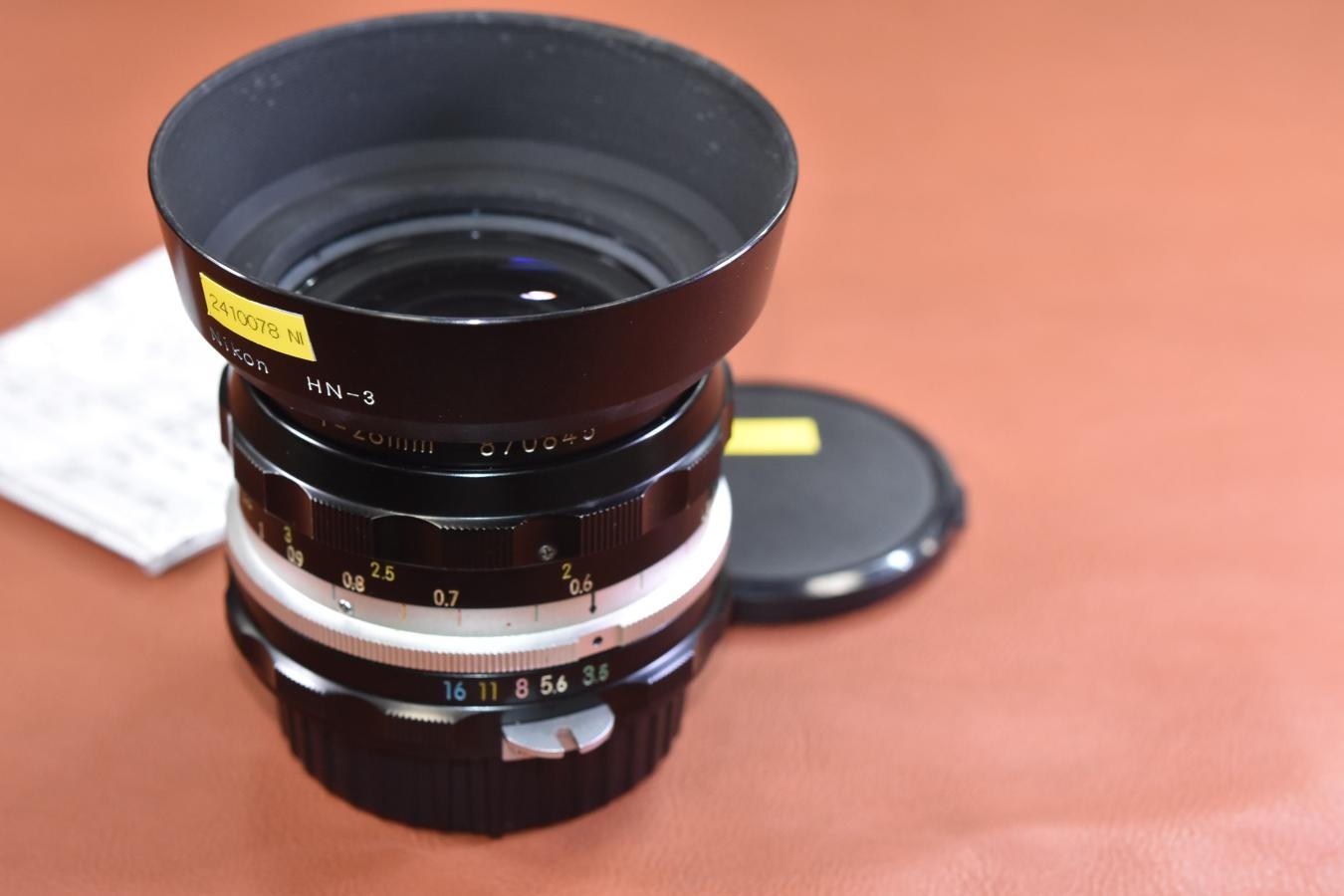 Nikon NIKKOR-H・C  Auto 28mm F3.5 整備済 【純正メタルフードHN-3付】